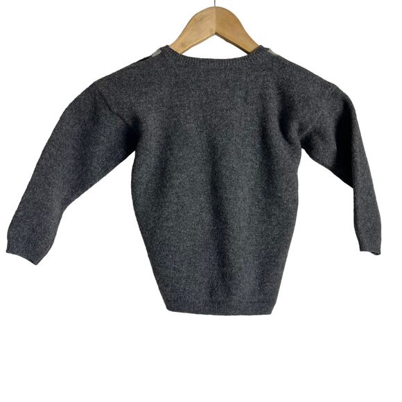 Burberry Boy’s Gray Argyle Knit Lambswool Crewneck Sweater Size 6 - Picture 7 of 9